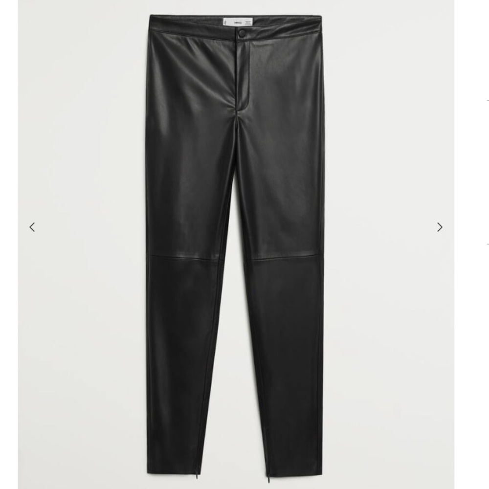 MANGO - SLIM FIT FAUX LEATHER PANTS